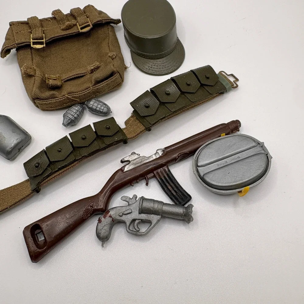 Vintage GI Joe Marine Beachhead Attack Accessory Lot Field Pack Rifle Belt Cap